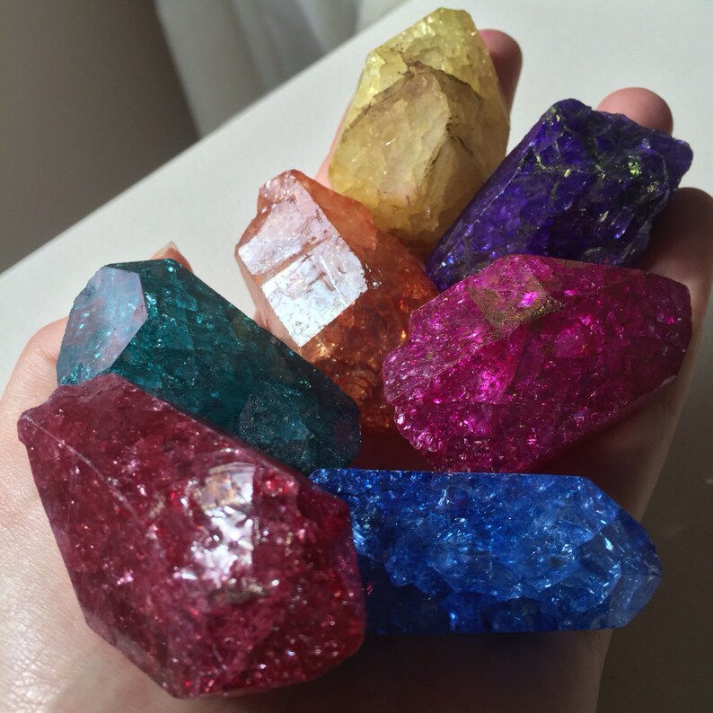 Dyed Crackle Quartz Etsy UK