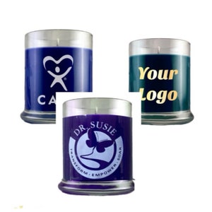 Custom Logo Candles Etch or Decals Business or Personalized Candles Choose Colors and Scent