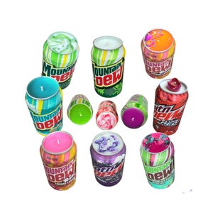 Mountain Dew Can Candles, Upcyled Soda Pop Including Code Red, Baja, Dragonfruit, Trolli, Any Scent and Wax Color