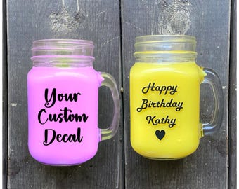 Velas para jarras de cerveza, calcomanías con opciones personalizadas, elige aroma y color