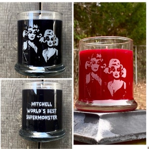 Dragula Candle, Personalized Boulet Brothers Etched Glass