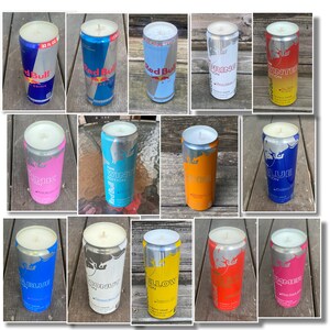 Red Bull Can Candles: Upcyled Energy Drink All Flavors, Custom Scent Or Wax Color imagen 2