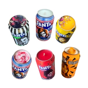 Fanta Can Soda Candles Beetlejuice and Chucky’s Theme Made to Order Any Scent Wax Color