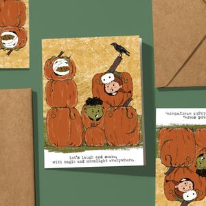 Pumpkin Patch Kids Halloween Card – Whimsical Illustrated Art