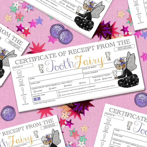 Tooth Fairy Receipt Notepad: Fillable Lost Tooth Certificates for Kids' Milestones and Keepsakes