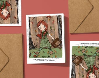 Anne of Green Gables Autumn Card: Literary Fall Greeting