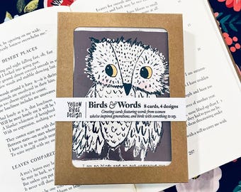 Inspirational Greeting Cards Set: Birds & Words - Quotes by Women