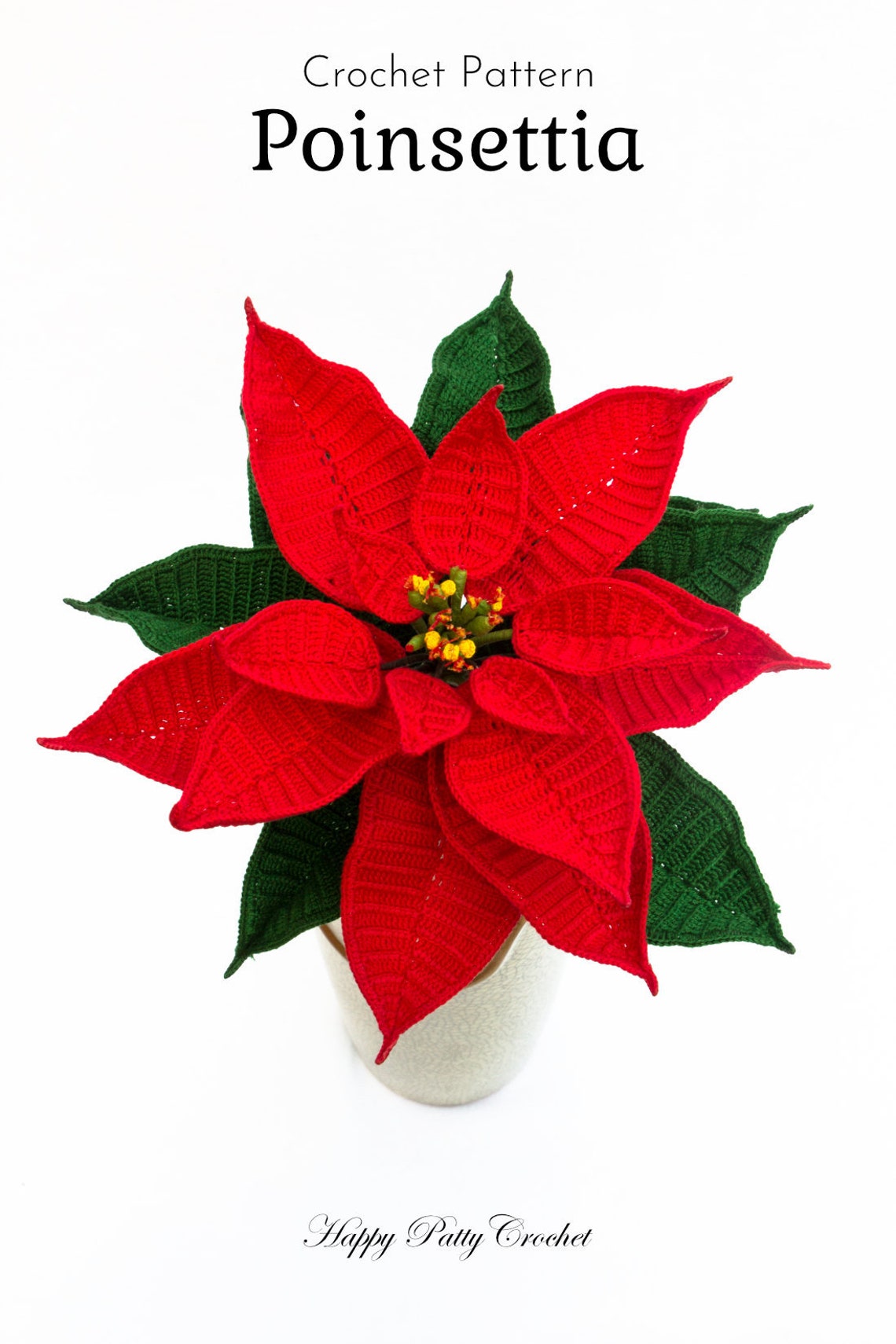 Crochet Poinsettia Pattern Crochet Flower Pattern | Etsy