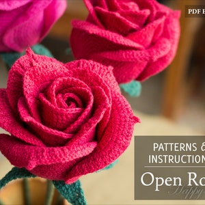 Crochet Rose Pattern - Crochet Pattern for Wedding Bouquets and Home Decoration - Crochet Flower Pattern - PDF Pattern