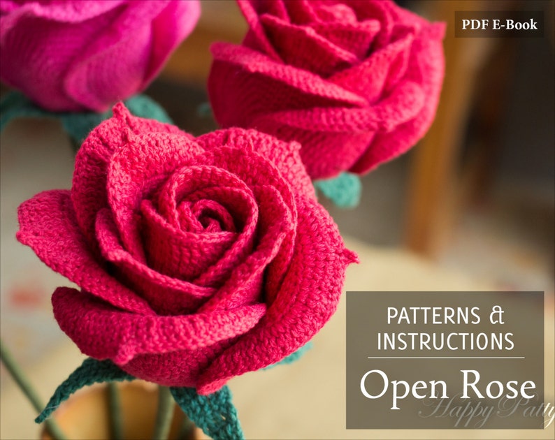 Crochet Rose Pattern Crochet Pattern for Wedding Bouquets Etsy