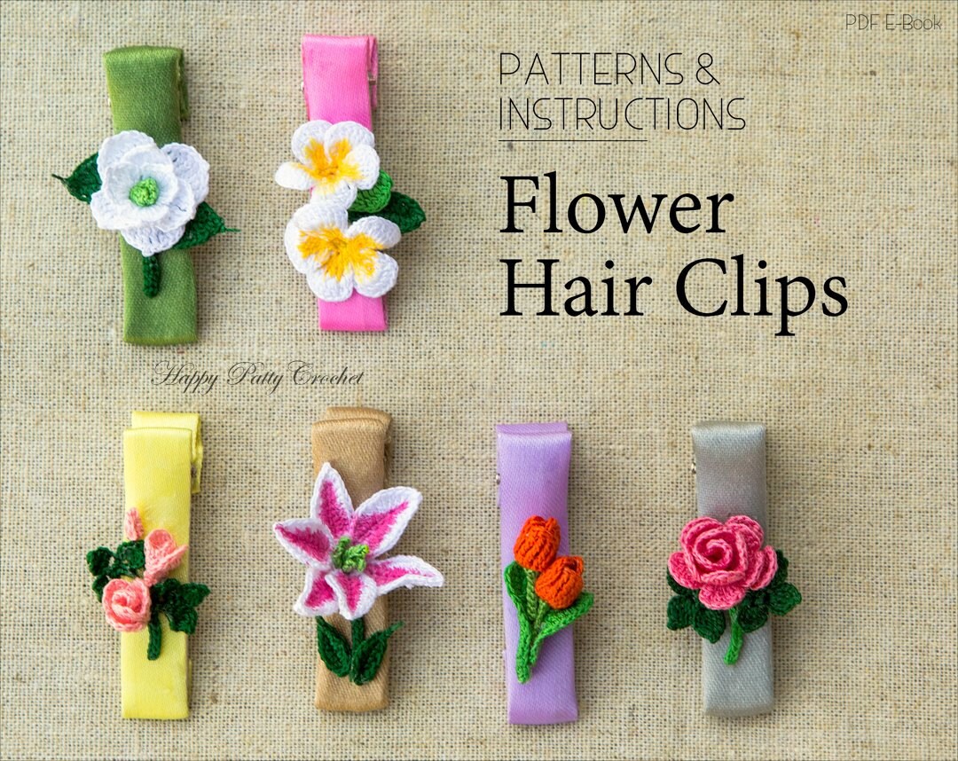 Crochet Hair Clips Pattern Collection Crochet Baby Hair - Etsy Crochet Hair Clips Pattern Collection Crochet Baby Hair - Etsy