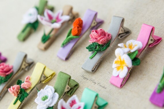 Details about 1 Set of Adorable Crocheted Flower Baby Hair Clips RED Details about 1 Set of Adorable Crocheted Flower Baby Hair Clips RED