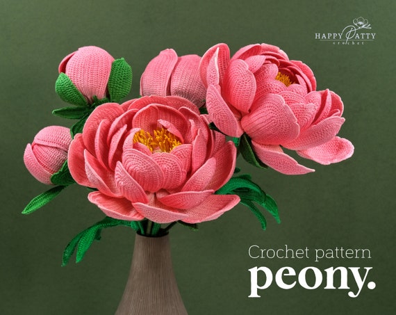 Buy Crochet Peony Pattern Crochet Flower Pattern for a Peony Online in  India - Etsy
