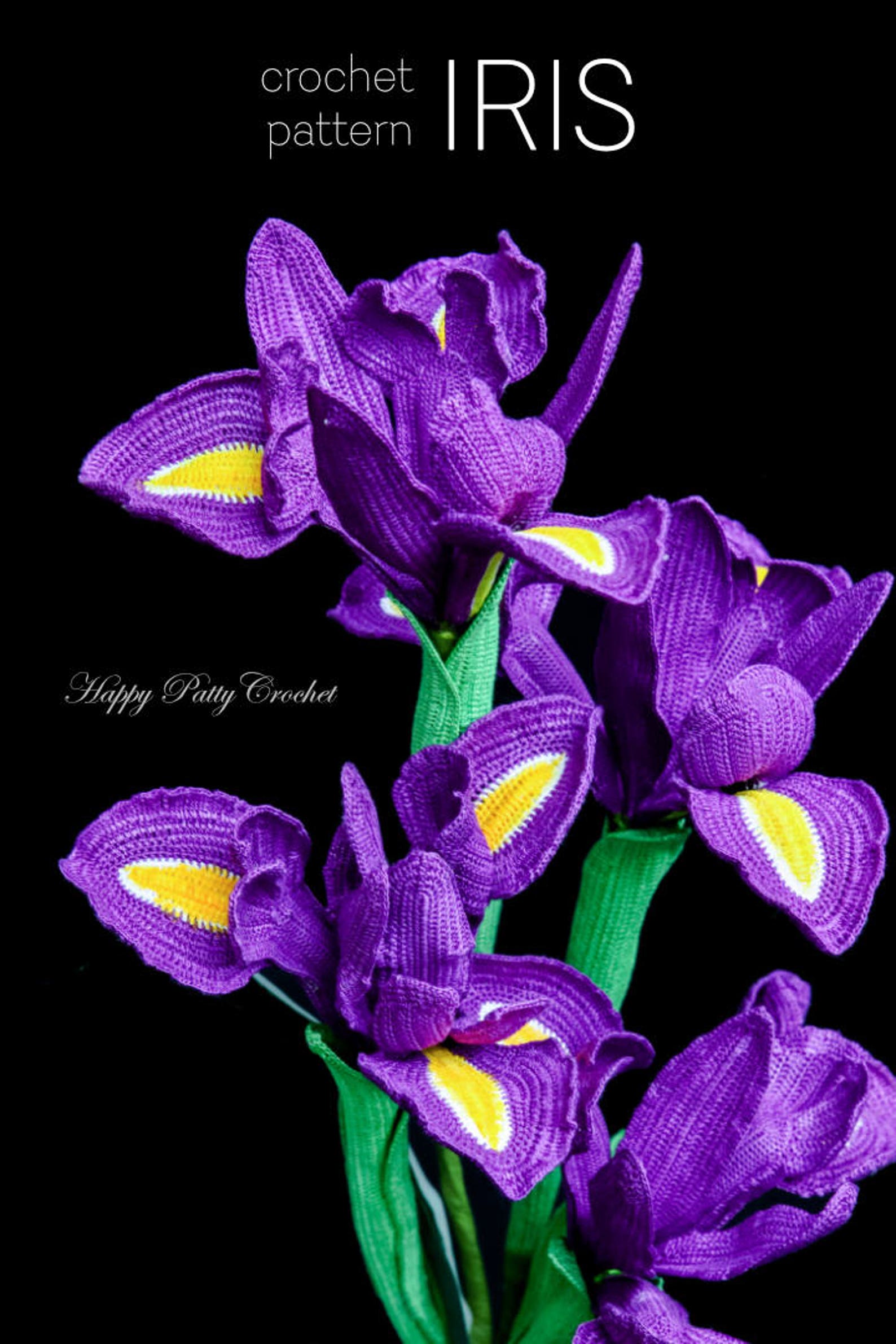 Crochet Flower Pattern Crochet Iris Pattern Crochet Etsy