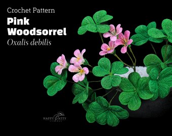 Crochet Pink Woodsorrel Flower Pattern - Crochet Pattern for Oxalis Debilis Plan