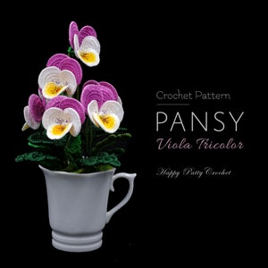 Crochet Pansy Pattern  Crochet Flower Pattern for Pansy image 3