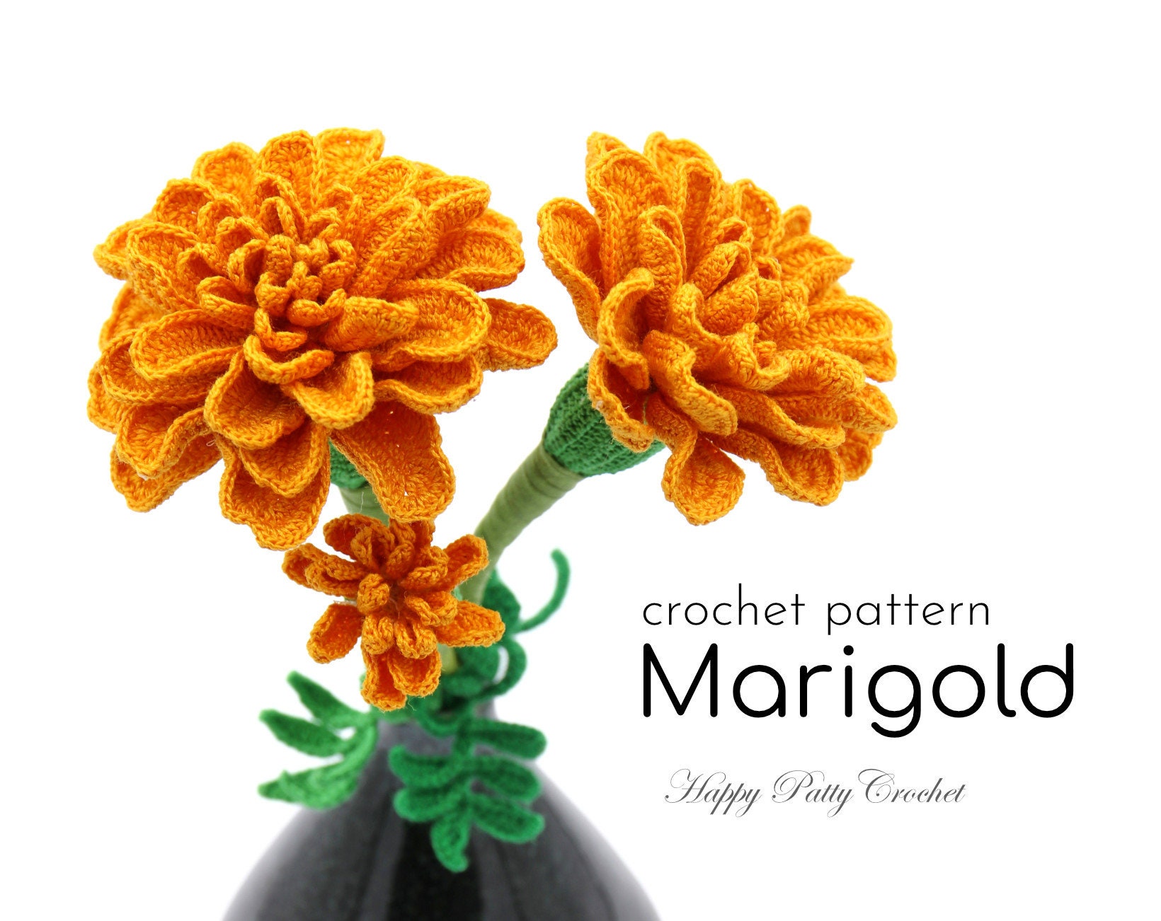 Crochet Marigold Pattern Crochet Flower Pattern for a Etsy UK