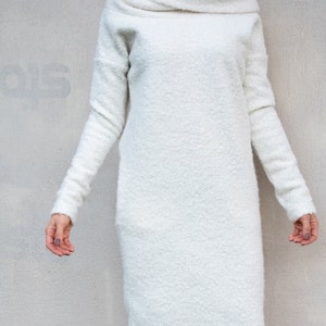 NEW Sweater dress / Winter Maxi Dress / Wool Dress / White Dress / Plus Size dress / White Maxi Dress / Comfortable Dress / Plus Size 35306 image 1