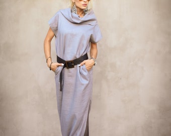 Gray Linen Dress, Linen Dress, Summer Dress, Linen Long Dress, Maxi Dress, Plus Size Dress, Simple Linen Dress , Linen Dress Women #35381