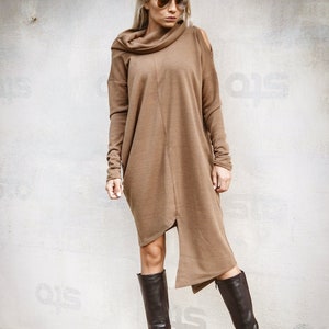 Winter Knit Asymmetric Dress / Oversized Dress /Asymmetric Tunic / Blouse Tunic / Loose Tunic / Plus Size Blouse / Sweater Dress 35281 zdjęcie 2