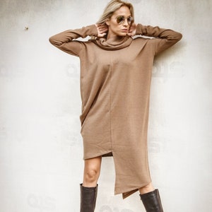 Winter Knit Asymmetric Dress / Oversized Dress /Asymmetric Tunic / Blouse Tunic / Loose Tunic / Plus Size Blouse / Sweater Dress 35281 image 1