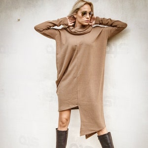 Winter Knit Asymmetric Dress / Oversized Dress /Asymmetric Tunic / Blouse Tunic / Loose Tunic / Plus Size Blouse / Sweater Dress 35281 zdjęcie 1