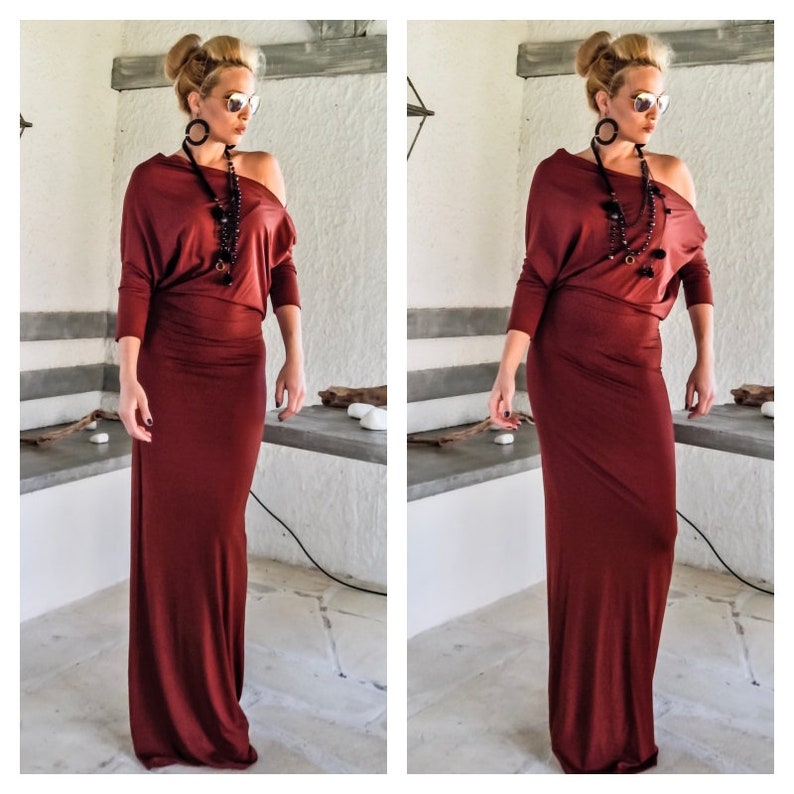 NEW Cinnamon Maxi Dress / Plus Size Dress / Asymmetric Dress Etsy