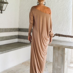 Vestido Maxi / Kaftan / Vestido Maxi Taupe / Vestido de talla grande / Vestido de manga larga / Vestido de maternidad / Vestido de noche / Elegante / 35045 imagen 4