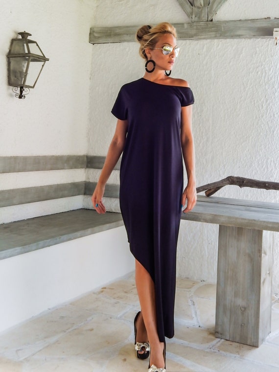 Maxi abito nero con spacco/nero Kaftan/Plus Size | Etsy Italia