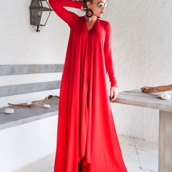 NOUVEAU ... Robe longue rouge / Robe rouge / Robe grande taille / Robe de soirée / Robe longue / Robe de soirée / Robe d'hiver / Robe de maternité / # 35245