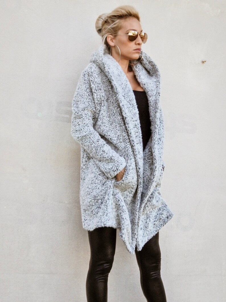 NEW Warm Winter Boucle Coat / Hooded Cardigan / Warm Hoodie Etsy