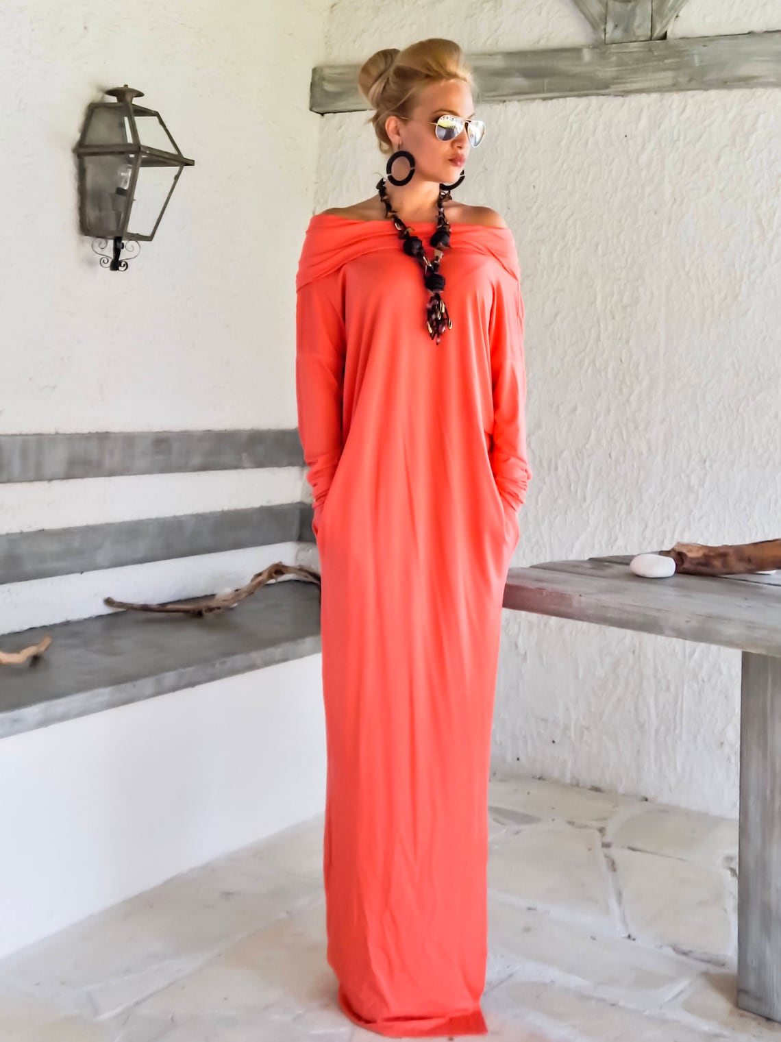 Olsen | Coral Satin Plunge-Neck Cape Mini Dress main image 0