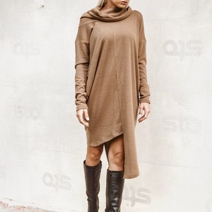 Winter Knit Asymmetric Dress / Oversized Dress /Asymmetric Tunic / Blouse Tunic / Loose Tunic / Plus Size Blouse / Sweater Dress 35281 image 5