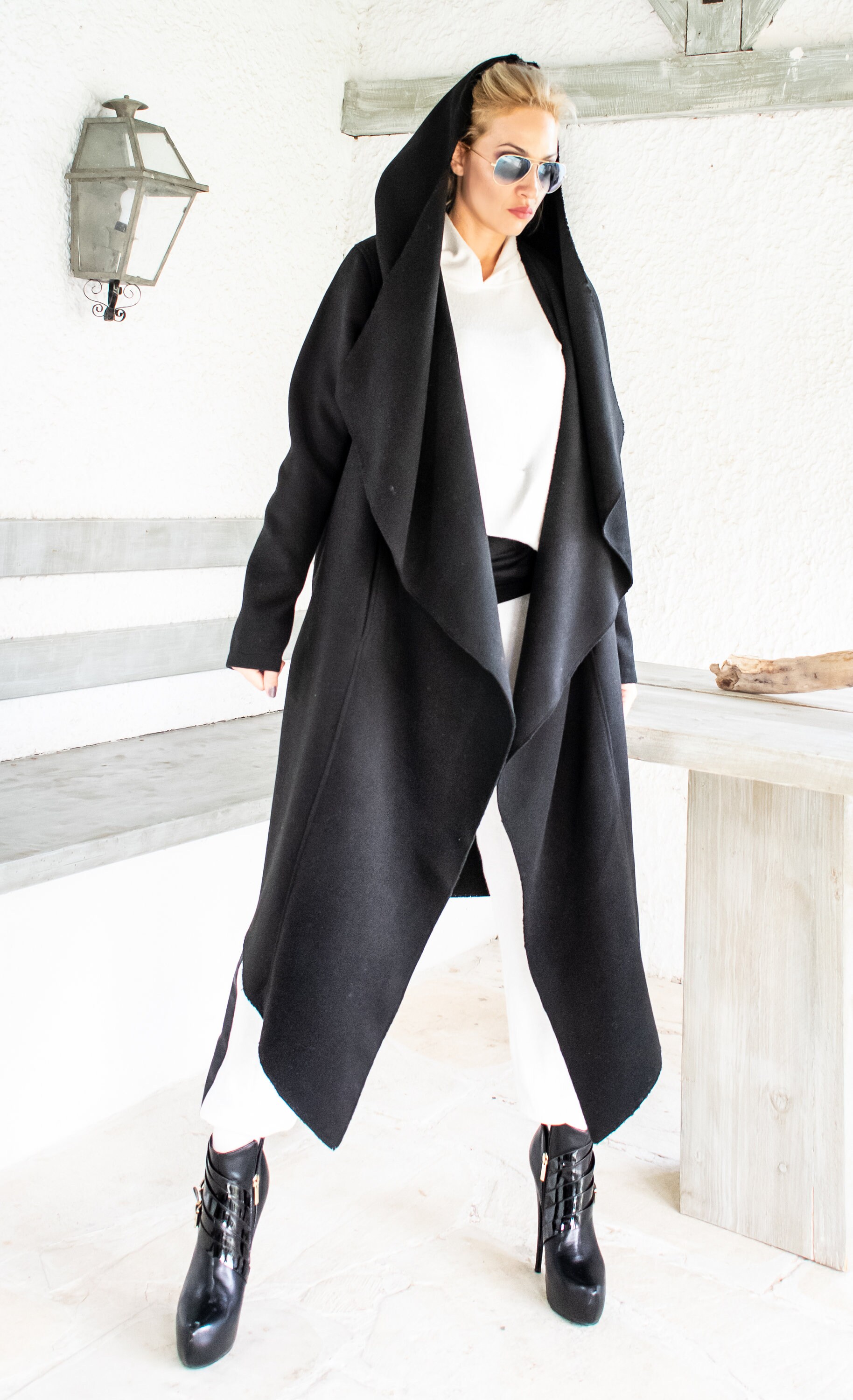 NEW Winter Cashmere Coat / Black Winter Coat / Plus Size