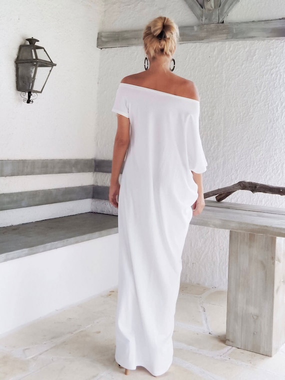 casual white maxi dress