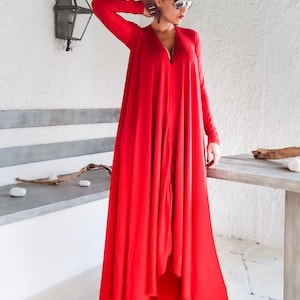 NEW ...Red Maxi Dress / Red Dress / Evening Dress / Maxi Dress / Party Dress / Plus Size Dress / Kaftan / Women Maxi Dress /  /  #35245