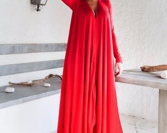 NEW ...Red Maxi Dress / Red Dress / Evening Dress / Maxi Dress / Party Dress / Plus Size Dress / Kaftan / Women Maxi Dress /  /  #35245