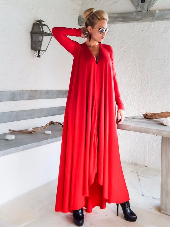 red maxi occasion dress