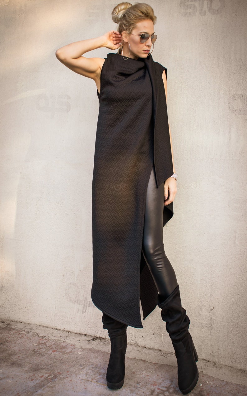The Lady In Black Knitted Vest