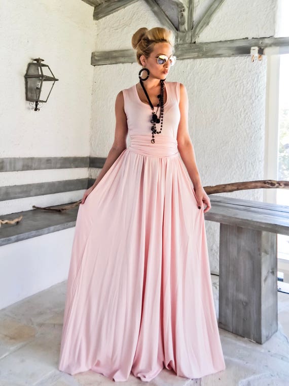green emerald velvet dress Blush Pink Maxi Dress 8 main image 1