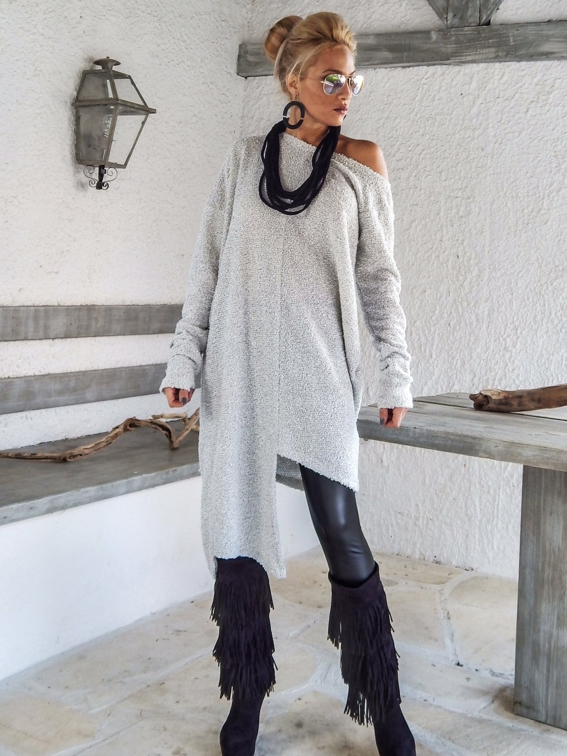 Olivia Round Neck Tunic Sweater
