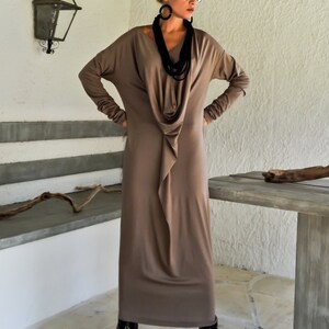Vestido Maxi Solto / Vestido Drapeado / Vestido Maxi Assimétrico / Vestido Plus Size / Vestido Maxi Preto / Vestido Diário / Vestido Confortável/ #35092