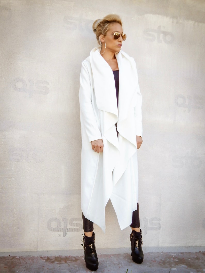 NEW Winter Cashmere Coat / Off White Winter Coat / Plus Size Etsy