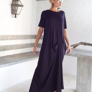 Black Maxi Dress / Black Kaftan / Plus Size Dress / Loose Dress / Black Dress / Maxi Dress with pockets / Plus Size Maxi 35017 image 1