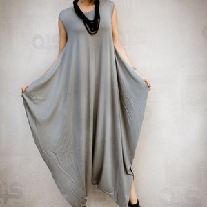 NEW Gray Jumpsuit / Oversize Jumpsuit / Plus Size Jumpsuit / Summer Outfit / Plus Size outfit / Drop Crotch Harem Jumpsuit / #35311