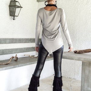 Asymmetric Top Blouse  / Plus Size Top / Long Sleeve Top / Asymmetrical Top / Plus Size Blouse / Women Top / Women Blouse #35128