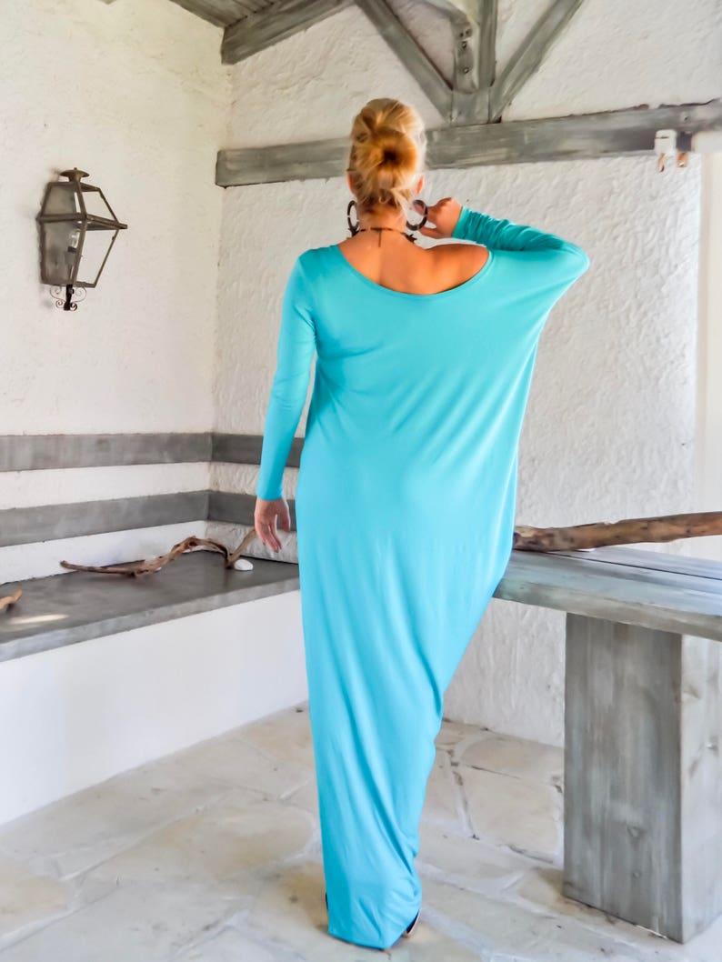 NEW Turquoise Maxi Dress / Asymmetric Maxi Dress / Plus Size | Etsy