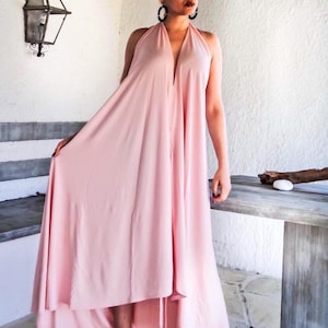Pink Summer Maxi Dress / Pink Kaftan / Asymmetric Plus Size Dress / Oversize Loose Dress / #35190