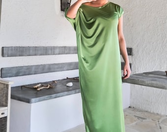 Pear Green Maxi Dress / Abaya / Plus Size Dress / Loose Dress / Plus Size Maxi / Long Dress / Kaftan / Caftan / Women Maxi Dress #35187