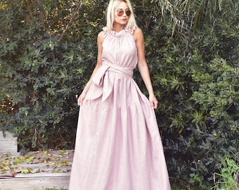 strapless open back dress BLUSH by Us Angels Petal Pink Girls Party Dress Size 7 – llbd shop main image 0